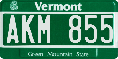 VT license plate AKM855