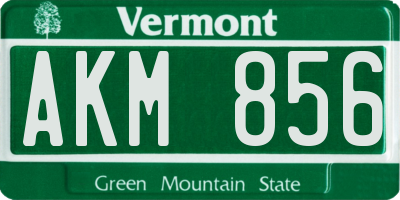 VT license plate AKM856