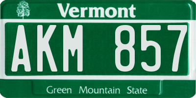VT license plate AKM857