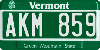 VT license plate AKM859
