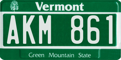 VT license plate AKM861