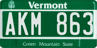 VT license plate AKM863