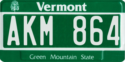 VT license plate AKM864