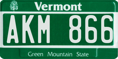 VT license plate AKM866