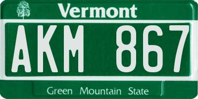 VT license plate AKM867