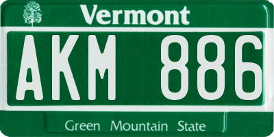 VT license plate AKM886