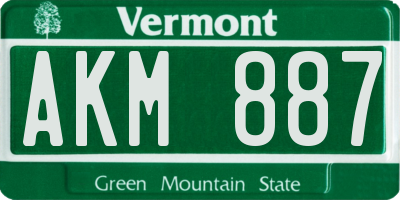 VT license plate AKM887
