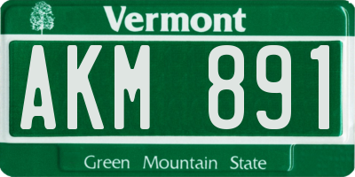 VT license plate AKM891