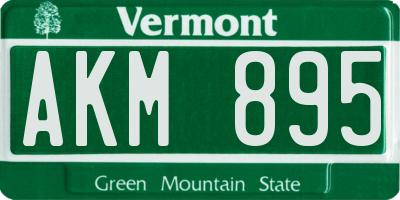 VT license plate AKM895