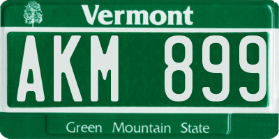 VT license plate AKM899