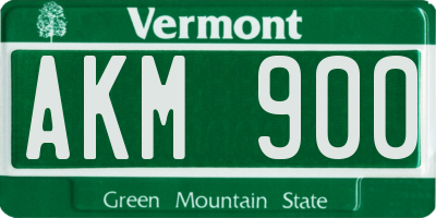 VT license plate AKM900