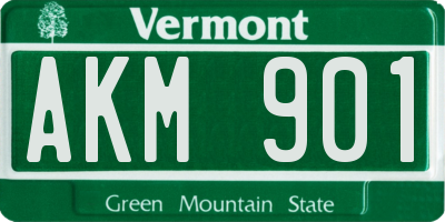 VT license plate AKM901