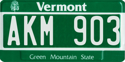 VT license plate AKM903