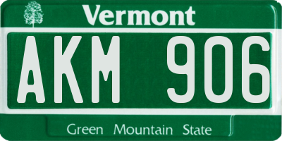 VT license plate AKM906