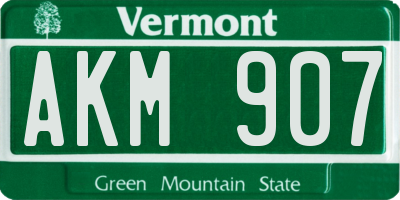 VT license plate AKM907
