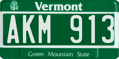 VT license plate AKM913
