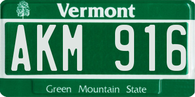 VT license plate AKM916