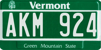 VT license plate AKM924
