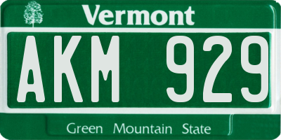 VT license plate AKM929