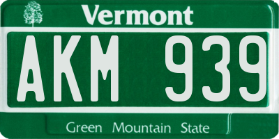 VT license plate AKM939