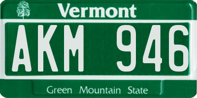 VT license plate AKM946