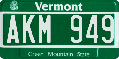 VT license plate AKM949