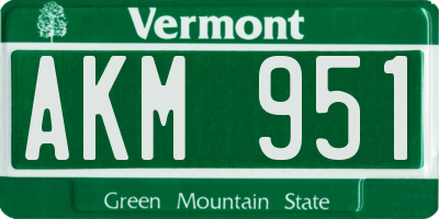 VT license plate AKM951