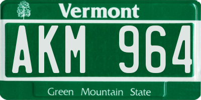 VT license plate AKM964