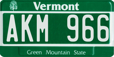 VT license plate AKM966