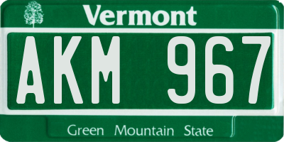 VT license plate AKM967