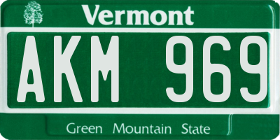 VT license plate AKM969
