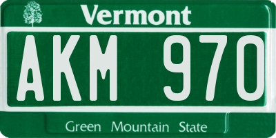 VT license plate AKM970