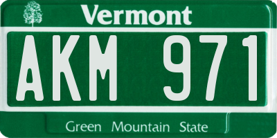 VT license plate AKM971