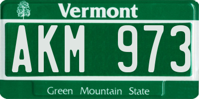 VT license plate AKM973