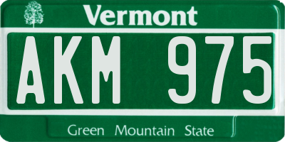 VT license plate AKM975