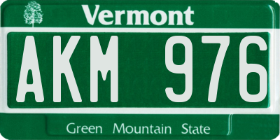 VT license plate AKM976