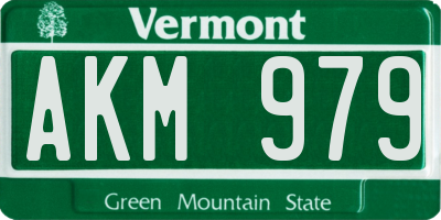 VT license plate AKM979
