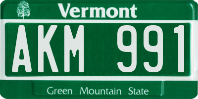 VT license plate AKM991