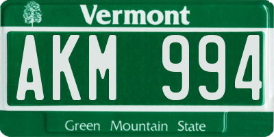 VT license plate AKM994