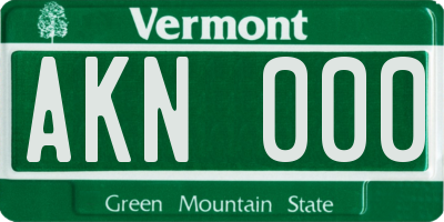 VT license plate AKN000