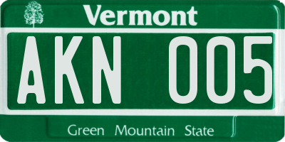 VT license plate AKN005