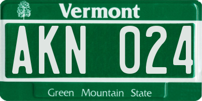 VT license plate AKN024
