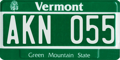 VT license plate AKN055
