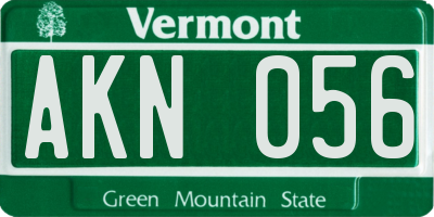 VT license plate AKN056
