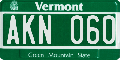 VT license plate AKN060