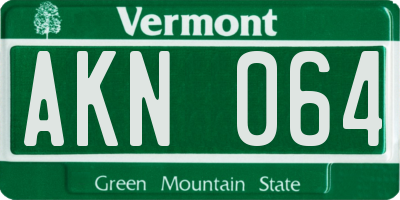 VT license plate AKN064