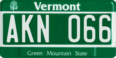 VT license plate AKN066