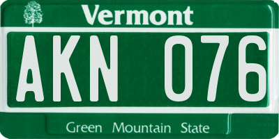 VT license plate AKN076