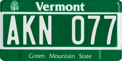 VT license plate AKN077
