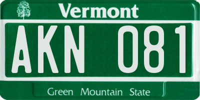 VT license plate AKN081